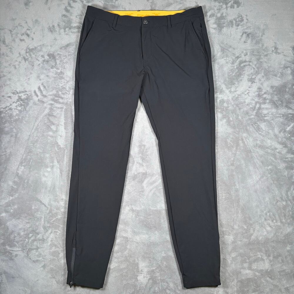 Avalon Golf Tour Jogger Pants Men’s 36L Black Stretch Zip Ankle